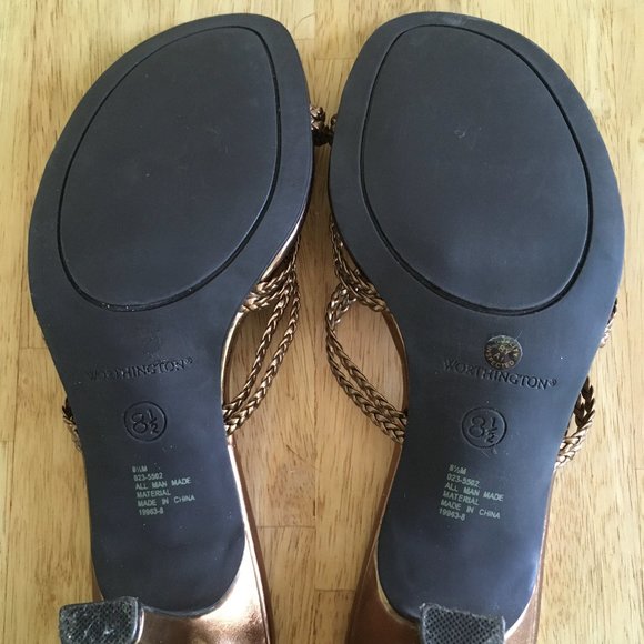 Bronze Braided Worthington Heels - Picture 8 of 11